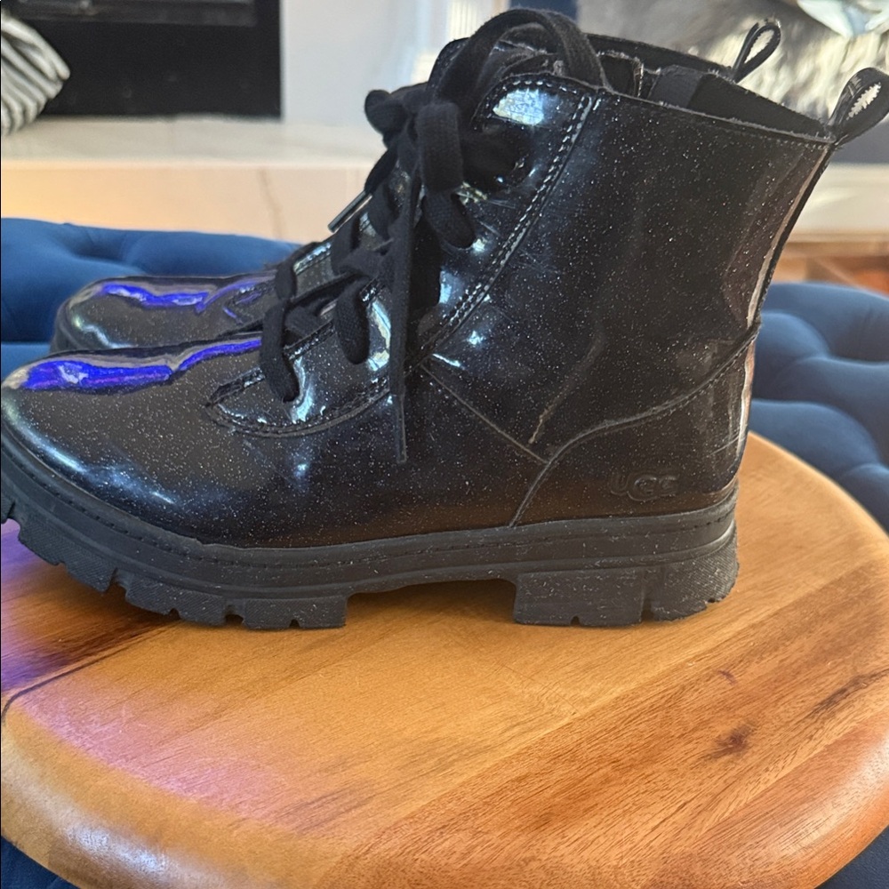 UGG Kids Shiny Black Boots